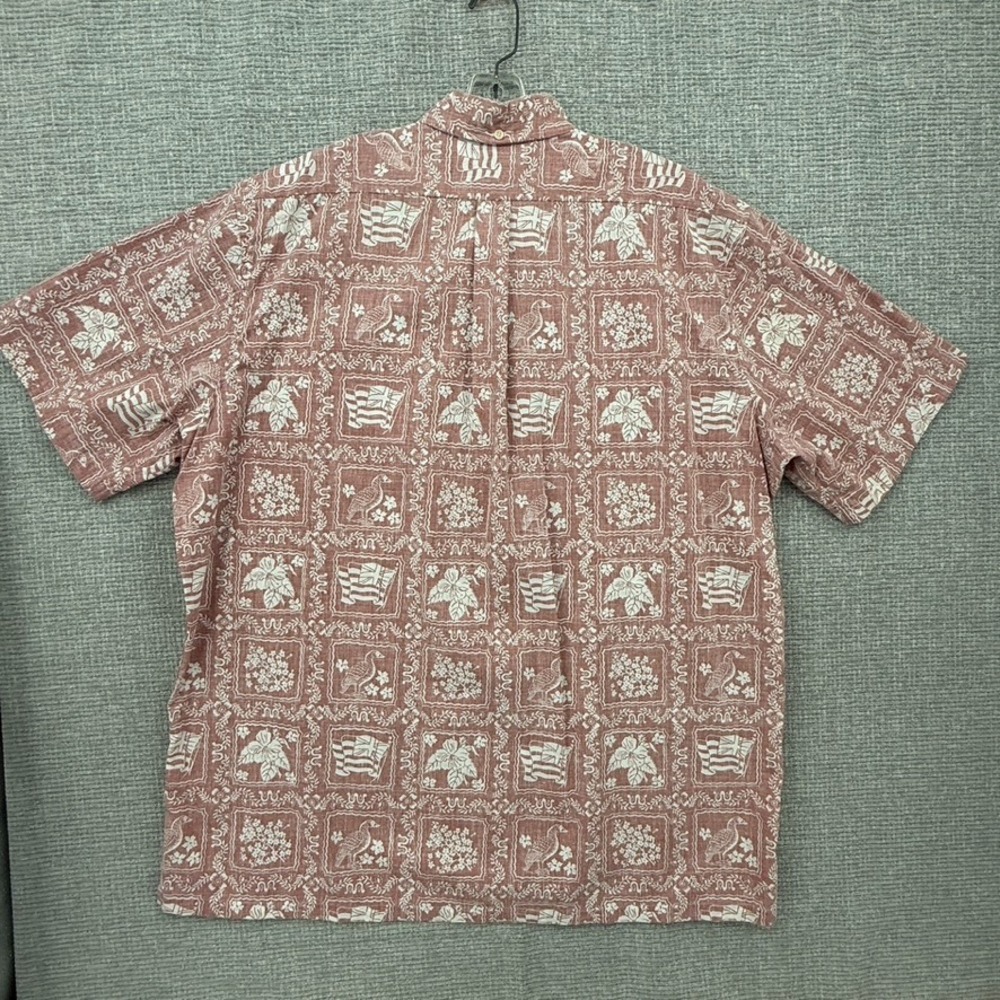 Vtg Reyn Spooner Sz 3XL Y2K Rust Red Lahaina Sailor Floral Hawaiia Kloth Popover - Picture 7 of 12